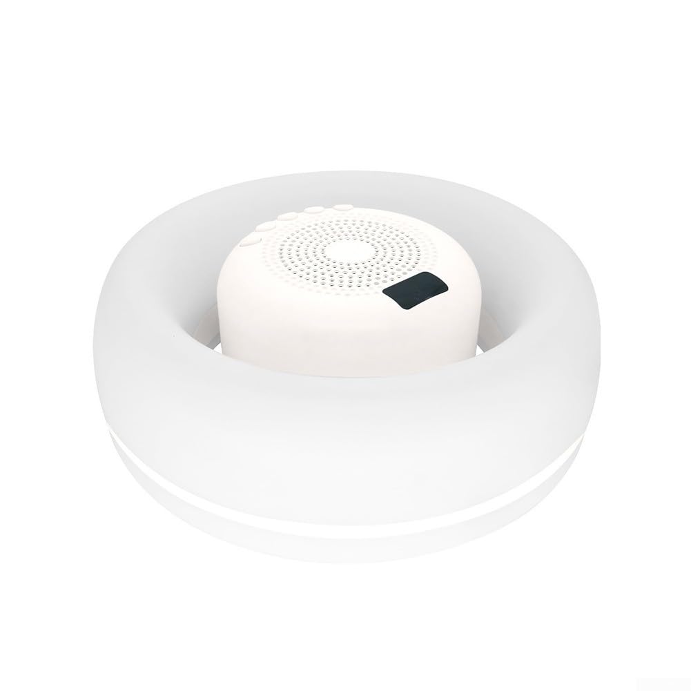 Wasserdichter Pool Lautsprecher Schwimmend mit LED Licht(White) | IP67 wasserdicht, schwimmfähig, buntes LED-Licht, ideal für Poolpartys, für robuste Plastikbauweise