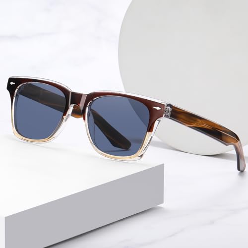 Image of TR90 Square Sunglasses Vintage Classic Sun Glasses Polarized UV400 Lens Eyewears for Men Eyeglasses