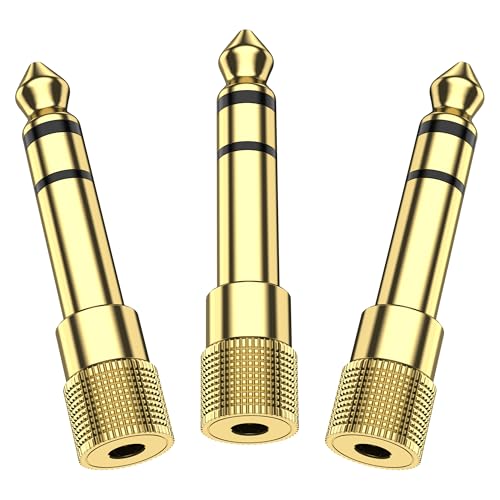 Tobfit 3 x adapter jack 6,35 mm męski na 3,5 mm