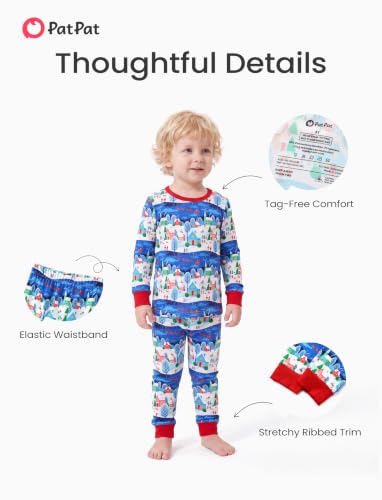 Image of PATPAT Toddler & Kids Pajama Sets with Bamboo Viscose, Snug Fit Pjs for Girls, All-Season Comfort Sleepwear, Ages 2-12 Years