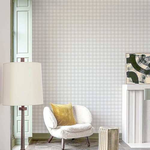 Cohoo Home Plaid Peel and Stick Wallpaper Gingham Checkered 17.3''×591'' by Cohoo Home - Image 8