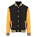 Awdis Unisex Varsity Jacket (L) (Jet Black/Hot Pink)