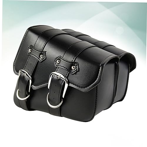 OUNONA 1 par Alforja de Piel PU para Motocicleta Estilo Triangular Negro miniatura 5