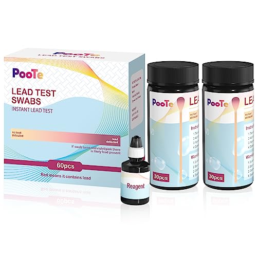Lead Test Kit - Instant Lead Paint Test Kit with 60 Swabs - Accuracy Lead Testing Kit Results in 30 Seconds for Dishes, Paint, Ceramics, Toys, Wood and Metal