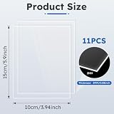 OFFCUP 11 sztuk płyt ze szkła akrylowego z tworzywa sztucznego 10 x 15 cm, 2 mm płyty akrylowe, przezroczysta folia ochronna, obustronna przezroczysta płyta ze szkła akrylowego do dekoracji