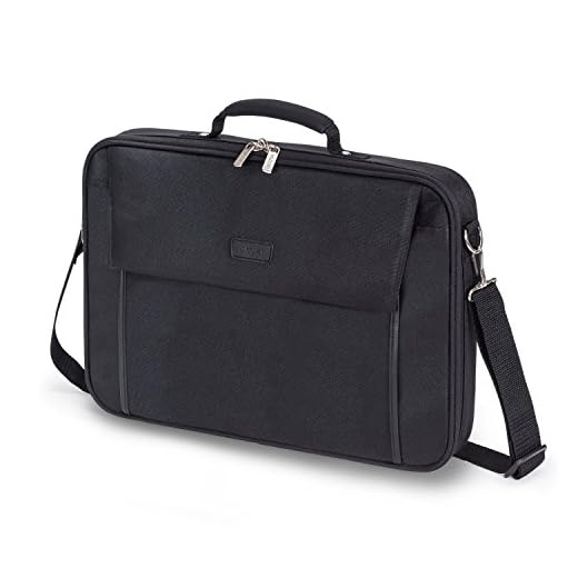 DICOTA Multi 15–17,3 tum BASE Axelväska för en laptop, dator eller surfplatta, lätt och utfällbar Clamshell-laptopväska, svart