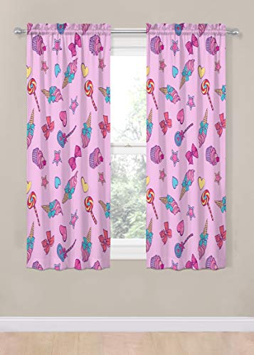 Jay Franco Nickelodeon Jojo Siwa Dream Believe 63 Inch Drapes 4 Piece Set - Beautiful Room Decor & Easy Set Up - Window Curtains Include 2 Panels & 2 Tiebacks (Official Nickelodeon Product) #TOP2