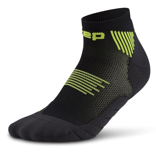 CEP KURZE LAUFSOCKEN HERREN MIT KOMPRESSION – Bequeme Laufsocken Kompression für Training & Alltag – Vielseitige Sportsocken – schwarz/lime - 45-48