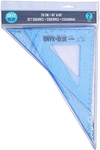 Onyx and Blue 26 cm 45 Degree and 60 Degree Set Square (2700)