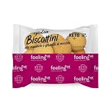 FEELING OK BISCOTTINI alla MANDORLA CON GRANELLA di NOCCIOLA +Protein da 50 Gr - Biscottini Low-Carb e ad alto tasso proteico per Dieta Chetogenica (Box da 10 Pezzi da 50g)