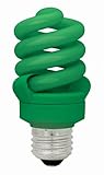 TCP 68914GR CFL Spring Lamp - 60 Watt Equivalent (only 14W used!) (GREEN) Colored Spiral Light Bulb