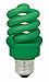 TCP 68914GR CFL Spring Lamp - 60 Watt Equivalent (only 14W used!) (GREEN) Colored Spiral Light Bulb