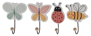 Spetebo Wandgarderobe Kinder Haken 4er Set Insekten