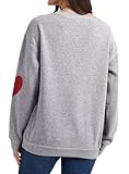 YINGWIN Pfote Herzdruck Pullover Damen Herbst Langarmshirt Herbst Sweatshirt Pullover für Damen Sweatshirts Ohne Kapuze