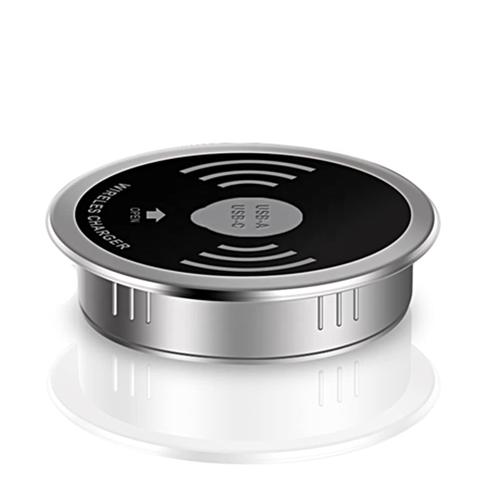 Okos Desk Wireless Charger With Adapter,Wireless Cellularphone Charging Pad With 1 Port Usb And 1 Port Type C Grommet Hole In Desk Charger,Wireless Charger Compatible All Qi-Enabled Devices,Black (B085WX3B75) Amazon Price History, Amazon Price Tracker