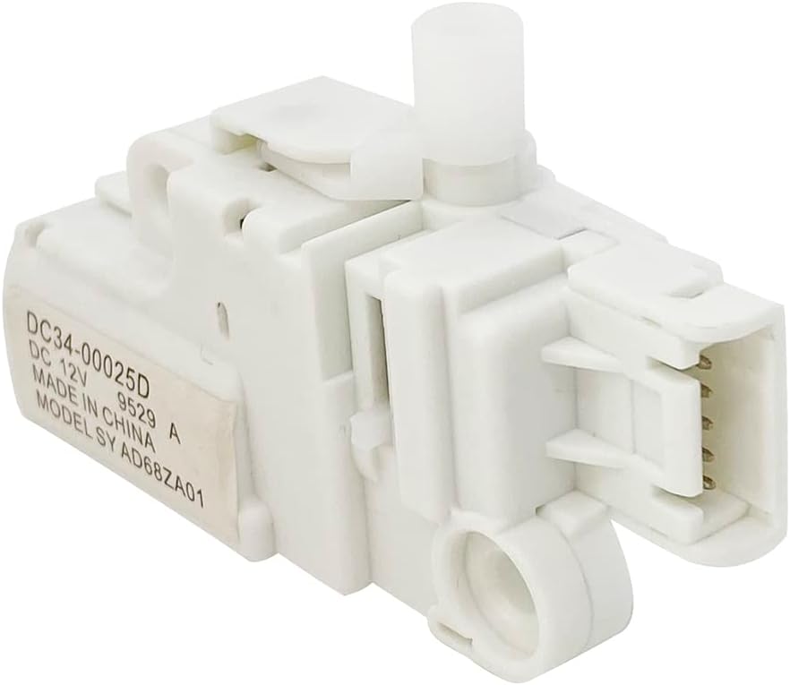 DC34-00025D DC12V Washing Machine Door Lock Switch Assembly for Samsung Washer WW90K74150OX/SC/OW WF45K6200AW/A2 WF45K6500AW/A2 WF50K7500AV/A2 WW85K5410WW/SA Door Lock Replacement Parts PS11758871