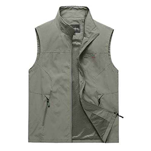 Bollrllr Men's Vest Outdoor Sleeveless Vest Casual Travel Thin Fishing Vest