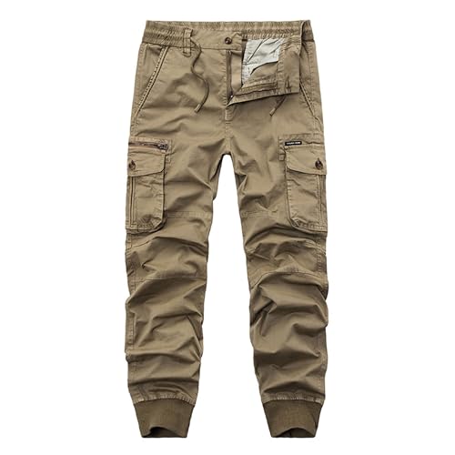 Letuwj Casual Pants Men's Cargo Pants Large Size Multi-Pockets