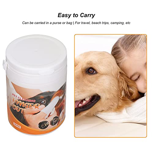 Zerodis Lenço de escova de dentes para cães, lenços dentários para cães pré-embebidos cuidados bucai