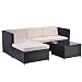 Produktbild ModernLuxe Polyrattan Lounge Sitzgruppe Couch Sofagarnitur, Lounge Gartenmöbel, Ecksofa, Couchgarnitur mit Sitz- und Rückenkissen, Lounge-Tisch mit Glasplatte (Schwarz)
