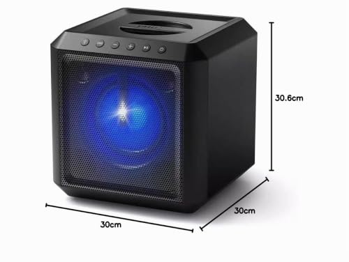 PHILIPS Audio TAX4207/10, 2.1, Haut-Parleur de fête sans Fil Bluetooth, 12 Heures de Lecture, Lien de fête sans Fil, Lumière de fête Clignotante, 100 W de Puissance de Sortie, Noir