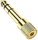 Stereo-Eingang Und -Ausgang: Der Stereo-Klinkenadapter ist leicht mit Zahnradschleiftechnologie dotiert, und das 360-Grad-Griffprofil erleichtert das einfache Einsetzen und Entfernen. Stereo-Ein- und -Ausgang 1/8 Zoll bis 1/4 Zoll TRS-Adapter. Kompatibel mit Smartphones, MP3-Player, Tablets, tragbare CD / DVD-Player oder Laptops mit Standard-3,5-mm-1/8-Zoll-Steckern.