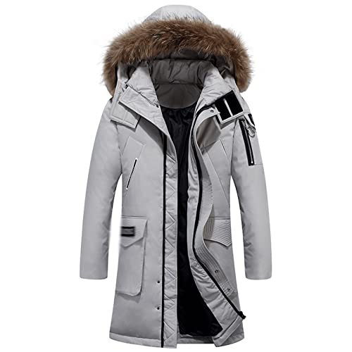 Manteau pour homme doudoune d'hiver blanche longue et manteau chaud épais taille M