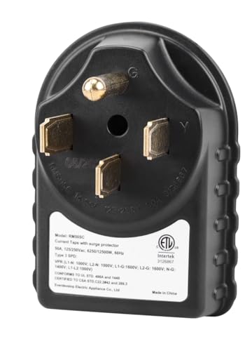 MAKERZ 0 85 50A RV Surge Protector Plug - 45,000A / 3150 Joules Maximum Spike Absorption, ETL-Certified