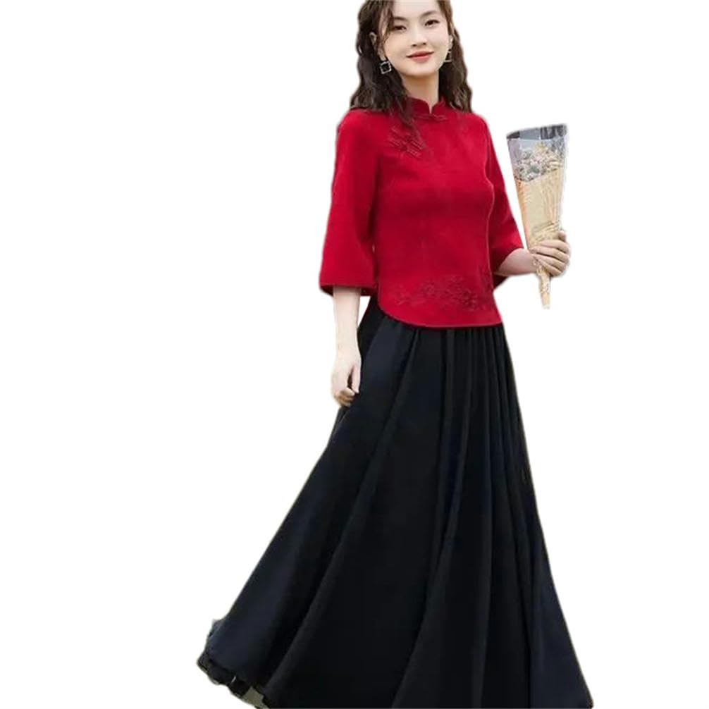 Eleganckie bluzki damskie National Tang Suit Cheongsam Top Tradycyjna chińska koszula Chiński styl Odzież damska