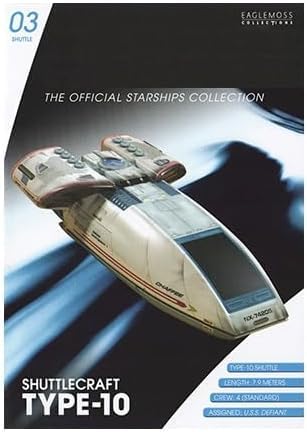 3 Type-10 NX-74205 Defiant Shuttlecraft (Chaffee) Model Diecast Ship Official Trek Shuttle - Image 3