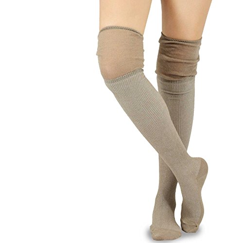Image of Fashionable Cotton Slouchy Boot Socks for Women and Girls: Long Thigh Highs, Over-the-Knee Highs, and Knee Highs