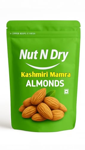 Image of Nut N Dry Kashmiri Mamra Almonds | Direct from Kashmir Valley | A++Grade| almonds 1kg | High Nutrition | Badam Giri | Premium Natural Almonds | High Protein Healthy Dry Fruits orignal kashmiri mamra (150 Gram)