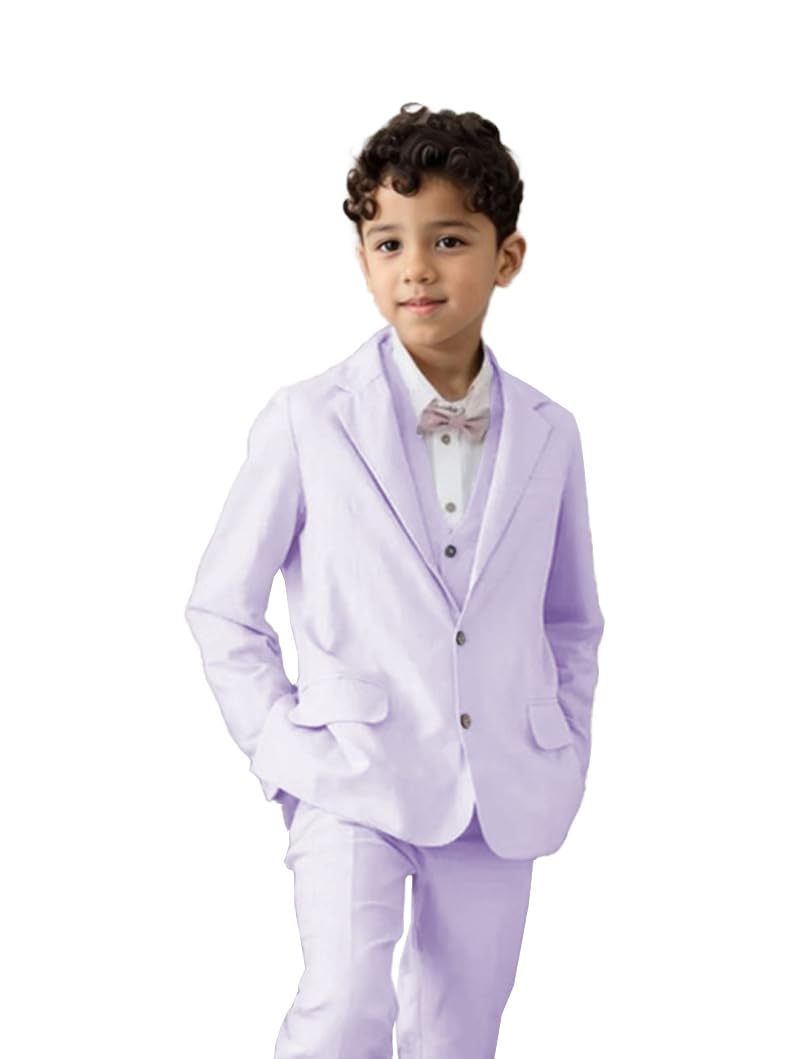 Costume de baptême 3 pièces pour garçons - Smoking pour enfants - Costume de bal de fin d'année - Costume blanc argenté - Costume à carreaux pour garçons - Smoking de mariage