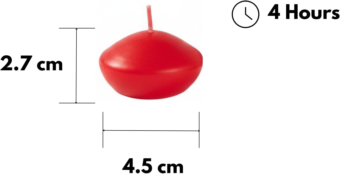 CERERIA di Giorgio risthò Floating Candles, Wax, Red, 4.5 x 4.5 x 2.5 cm, 20 Units