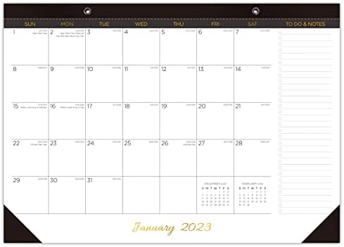 CAIYI STUDIO Desk Calendar - 12 Months from January 2023 to December 2023-17 x 12 inches Large Monthly Desk Pad/Wall Calendar - Perfect for Planning & Organizing in Home School Office (Black)