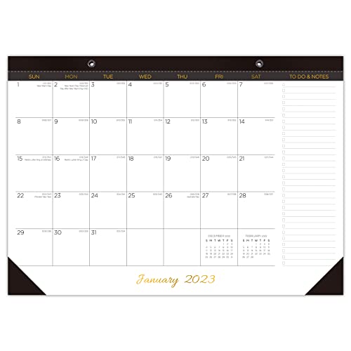 Caiyi Studio Desk Calendar - 12 Months From January 2023 To December 2023-17 X 12 Inches Large Monthly Desk Pad/Wall Calendar - Perfect For Planning & Organizing In Home School Office (Black) #TOP2