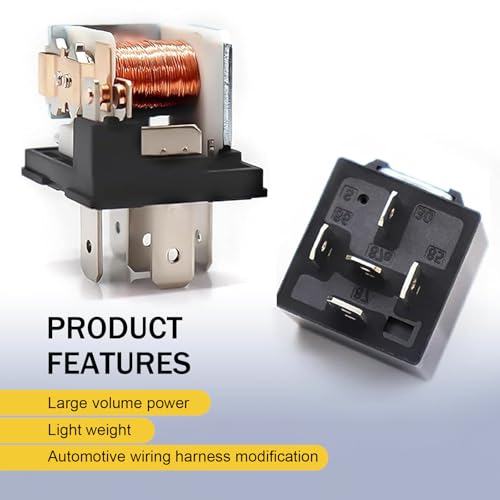Opuweiy 4 PCS Engine Power Trim and Tilt Relay, 5-pin Engine Start DC Relay, 12V Electrical System Power Switches Replacement, Universal for Most Cars, Trucks, SUVs (Black) - Thumbnail 6