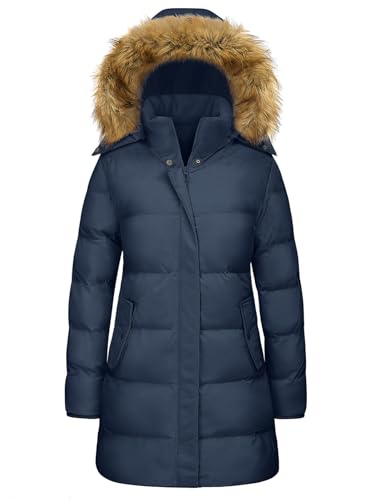 Wiepux Women's Winter Puffer Coat Warm Thicken Jacket with F