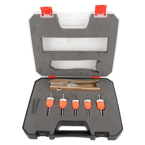 Juego de 6 Piezas de Brocas Avellanadoras, Dispositivo de Apertura de Orificios, Cabeza Avellanada, Agujero Cónico, Límite Cónico, Brocas Avellanadoras