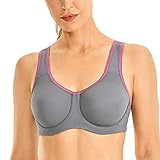 SYROKAN Women's Underwire High Support Plus Size with Adjustable Straps Sports Bra The Great Wall...