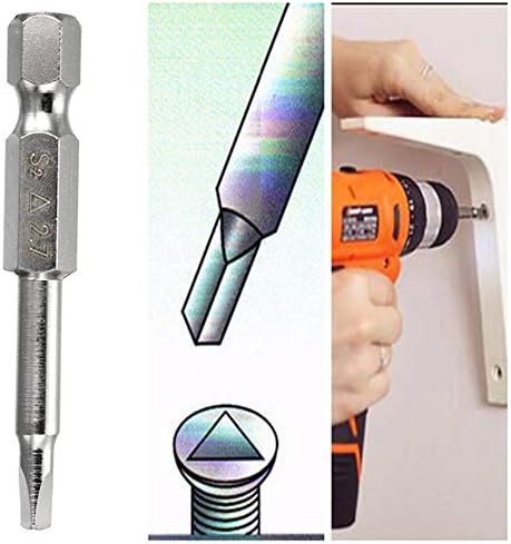 Gasea 5pcs 1/4 Hex Shank 50mm Magnetic Triangle Head Screwdriver Bits