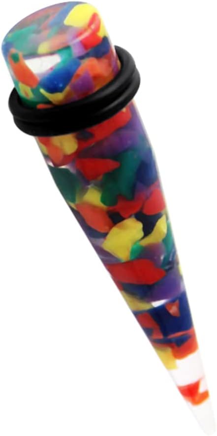 Colorful Multi Jelly Multi Colors UV Acrylic Straight Tapers - Expander - Stretching - Gauge Ear Plug Body Piercing Jewelry
