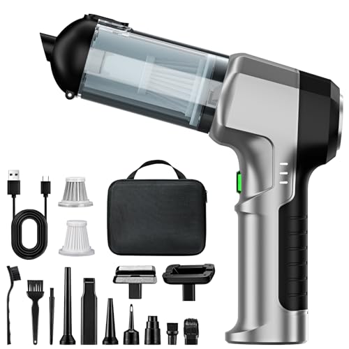 Micisty Handstaubsauger Akku 4-in-1,Auto Staubsauger Stark,25000PA Handstaubsauger Kabellos,3-Gang 220000 U/min Handstaubsauger Akku Testsieger für Auto,Küche,PC,Sofa,Büro,Haus& Tierhaar Reinigung