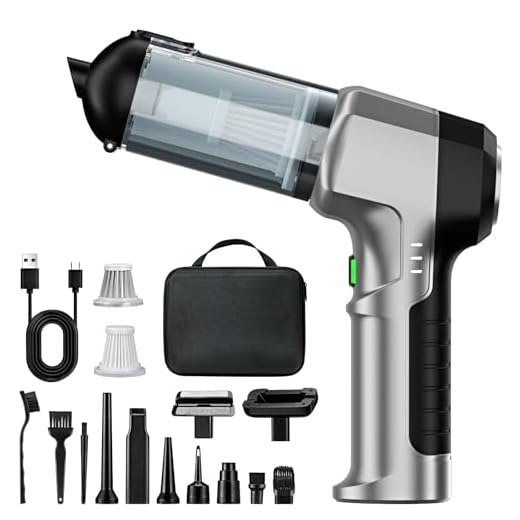 Micisty Handstaubsauger Akku 4-in-1,Auto Staubsauger Stark,25000PA 3-Gang 220000 U/min Handstaubsauger Kabellos,Elektrische Staubgebläse Druckluft für Auto Küche,PC,Sofa,Büro,Haus& Tierhaar Reinigung