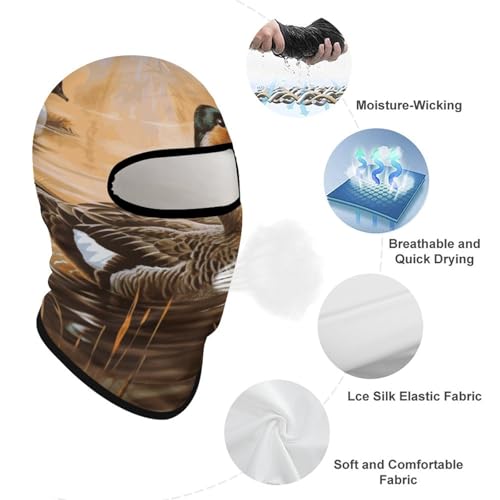 Balaclava para hombre y mujer, máscara para esquiar, cubreboca completo con diseño de pintura al óleo de pato, ideal para ciclismo y motociclismo miniatura 3