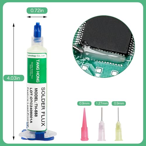 TANG HONG Soldering Wick And Flux,No Clean Solder Flux,10CC Liquid Flux (2 PACK), 4.9 Ft Desoldering Wick Braid Remover Solder (2 PACK), For Soldering Phone/BGA/Appliance Repair