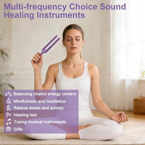 image for BESMORY Tuning Forks for Healing Set, 4PCS Sound Healing Tuning Forks 