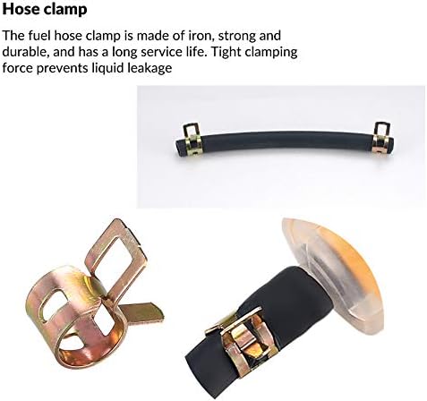 Motorcycle Inline Fuel Filter Line Spring Clips Kit, Inline Fuel Filter Line Hose Clips Kit, 4 Pcs Petrol Filter, 4 Pcs Fuel Hose Pipe, 8 Pcs Hose Clamps Clips for Car Motorcycle Scooter