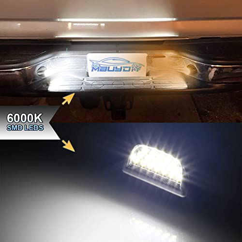 Mbuydiy Led License Plate Light Lamp Assembly Chrome Housing Compatible With 1999-2013 Chevy Silverado Gmc Sierra Suburban Avalanche Tahoe Yukon 6000K White, Pack Of 2 #TOP5