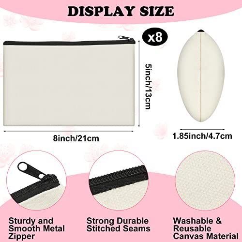 16 Pcs Canvas Tote Bag With Canvas Makeup Bag Set Initial Beach Tote Bag With Handles Diy Canvas Grocery Bag Washable Blank Canvas Bags For Shopping Beach Travel Bridesmaid Bride Wedding Birthday Gift #TOP2